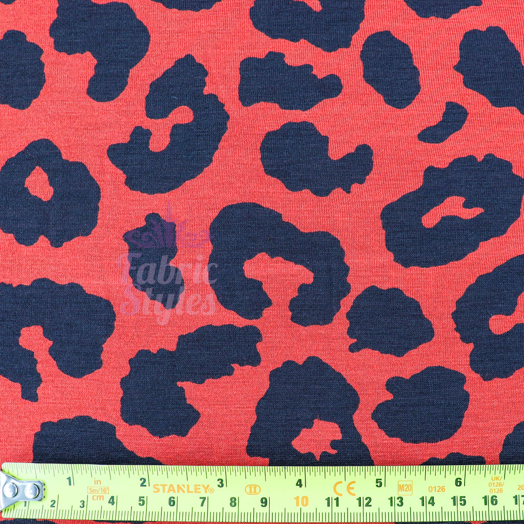 Leopard Rust Black Spots Viscose Elastane Fabric