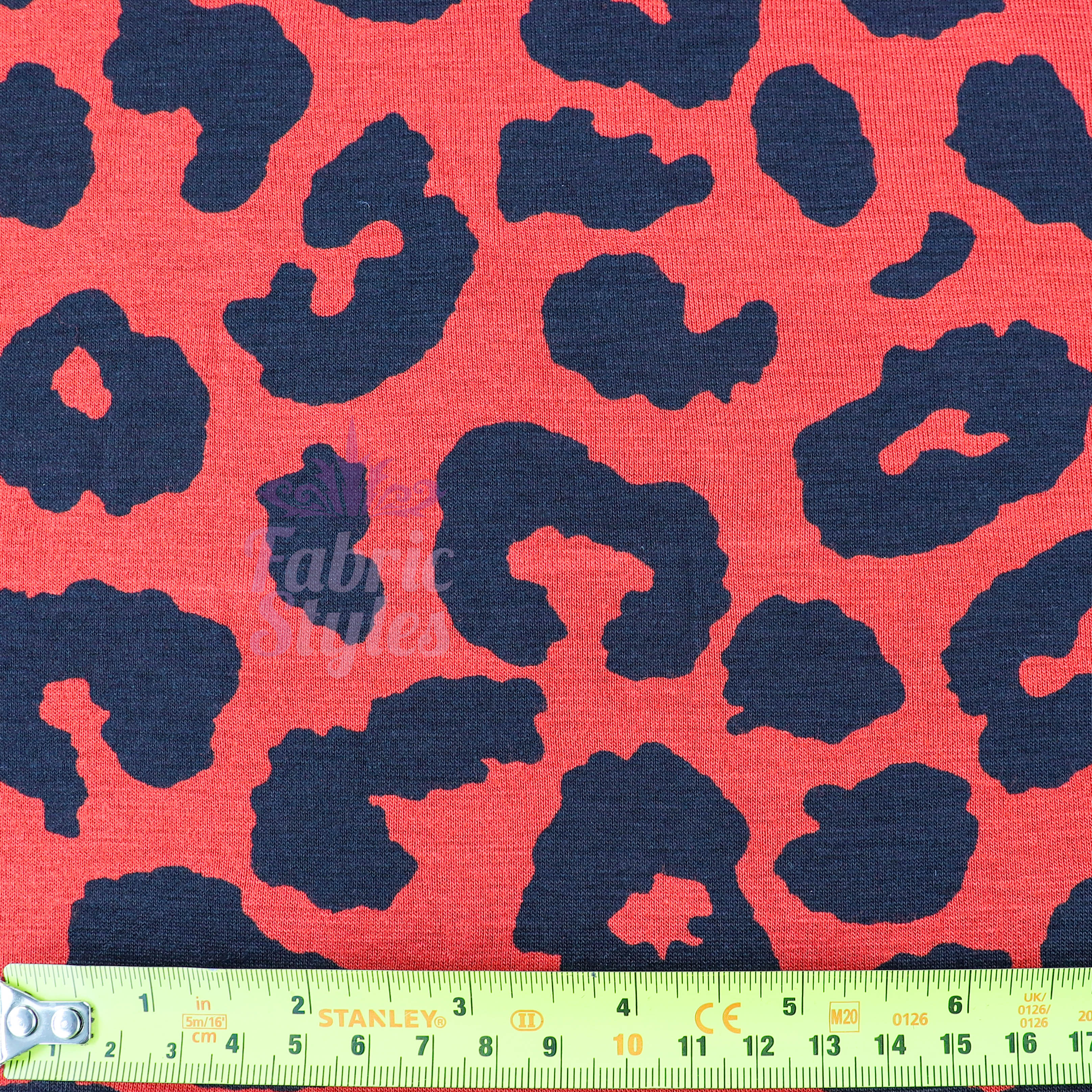 Leopard Rust Black Spots Viscose Elastane Fabric