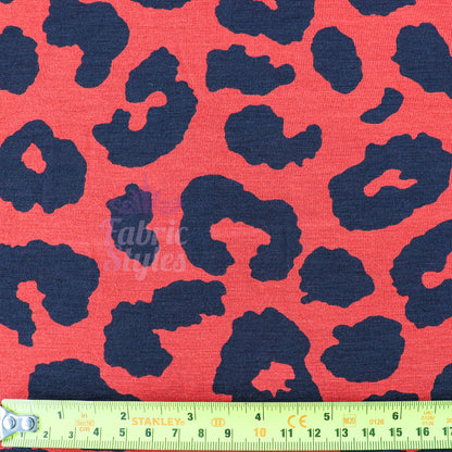 Leopard Rust Black Spots Viscose Elastane Fabric