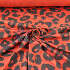 Leopard Rust Black Spots Viscose Elastane Fabric