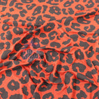 Leopard Rust Black Spots Viscose Elastane Fabric