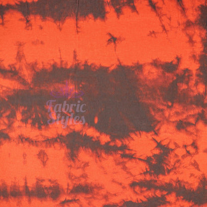 Rust Tie Dye Viscose Elastane Fabric
