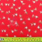 Red Ditsy Pink White Viscose Elastane Fabric