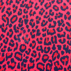 Red Leopard Animal Viscose Elastane Fabric