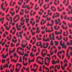 Red Leopard Animal Viscose Elastane Fabric