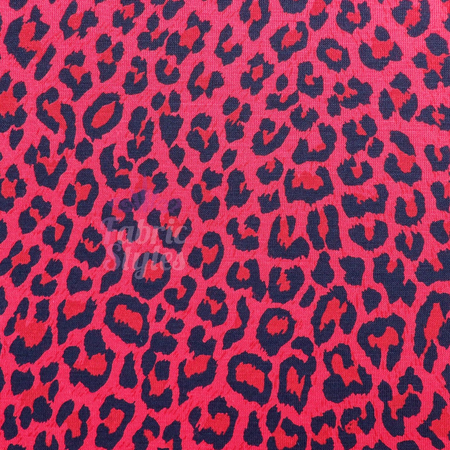 Red Leopard Animal Viscose Elastane Fabric