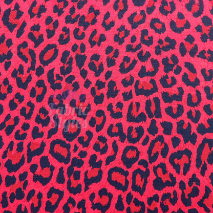 Red Leopard Animal Viscose Elastane Fabric