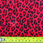 Red Leopard Animal Viscose Elastane Fabric