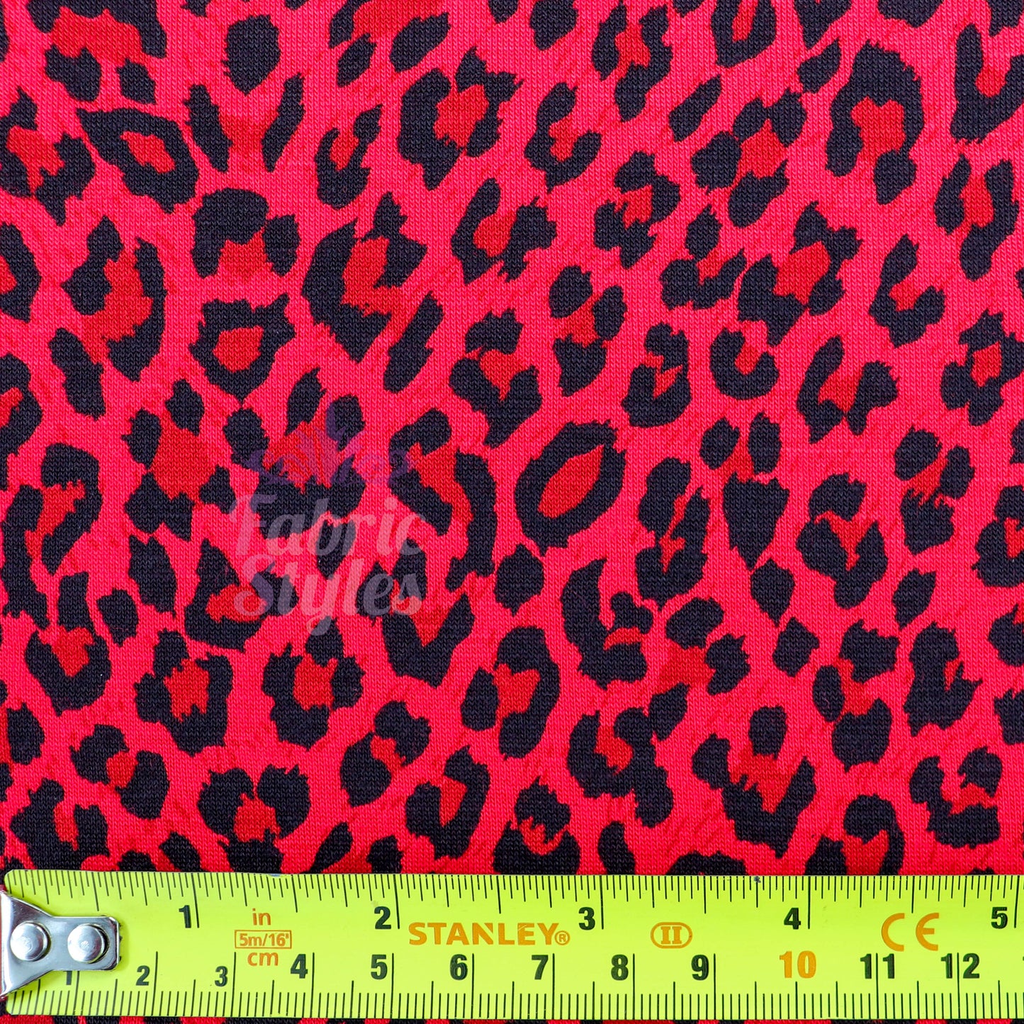 Red Leopard Animal Viscose Elastane Fabric