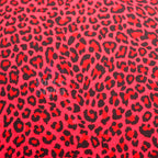 Red Leopard Animal Viscose Elastane Fabric