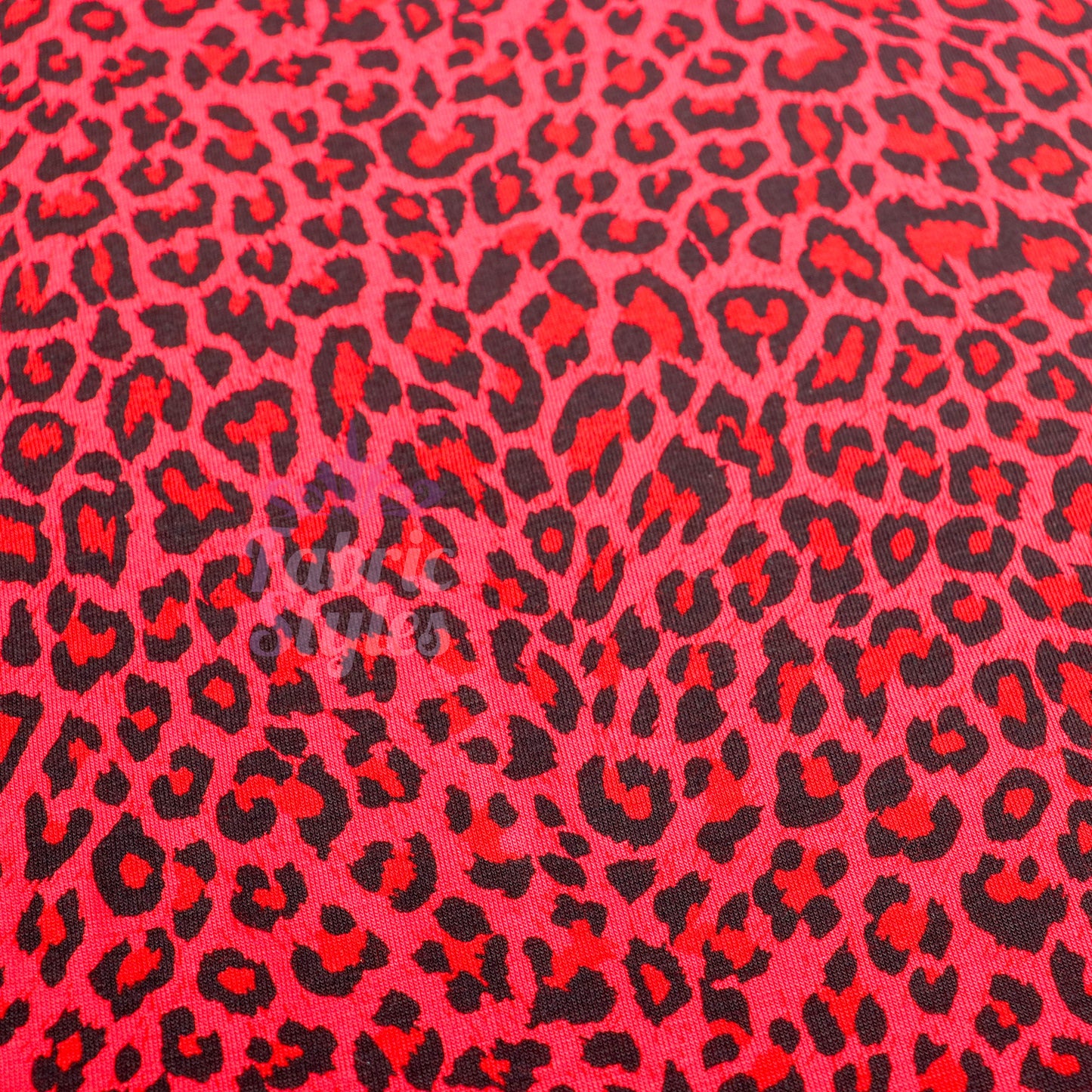 Red Leopard Animal Viscose Elastane Fabric
