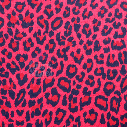 Red Leopard Animal Viscose Elastane Fabric
