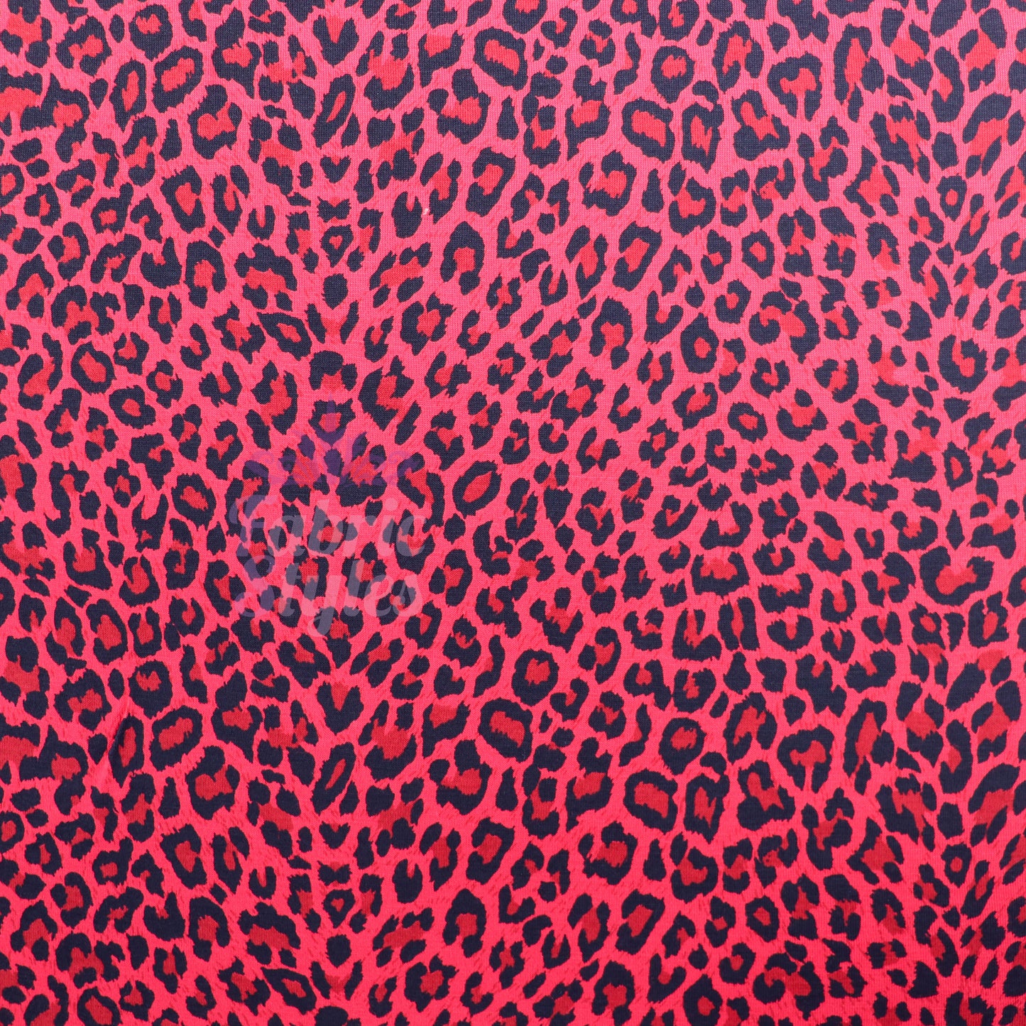Red Leopard Animal Viscose Elastane Fabric