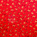Red Floral Viscose Elastane Fabric