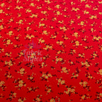 Red Floral Viscose Elastane Fabric