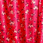 Red Floral Viscose Elastane Fabric