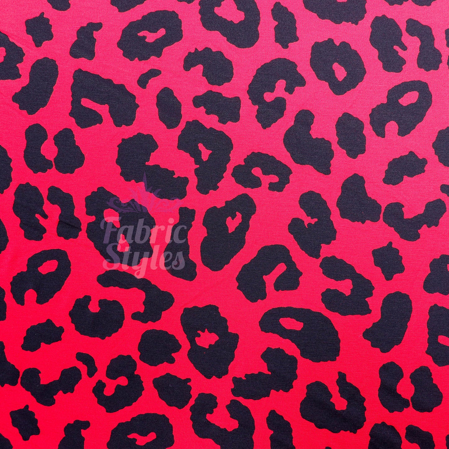 Red Leopard Animal Viscose Elastane Fabric