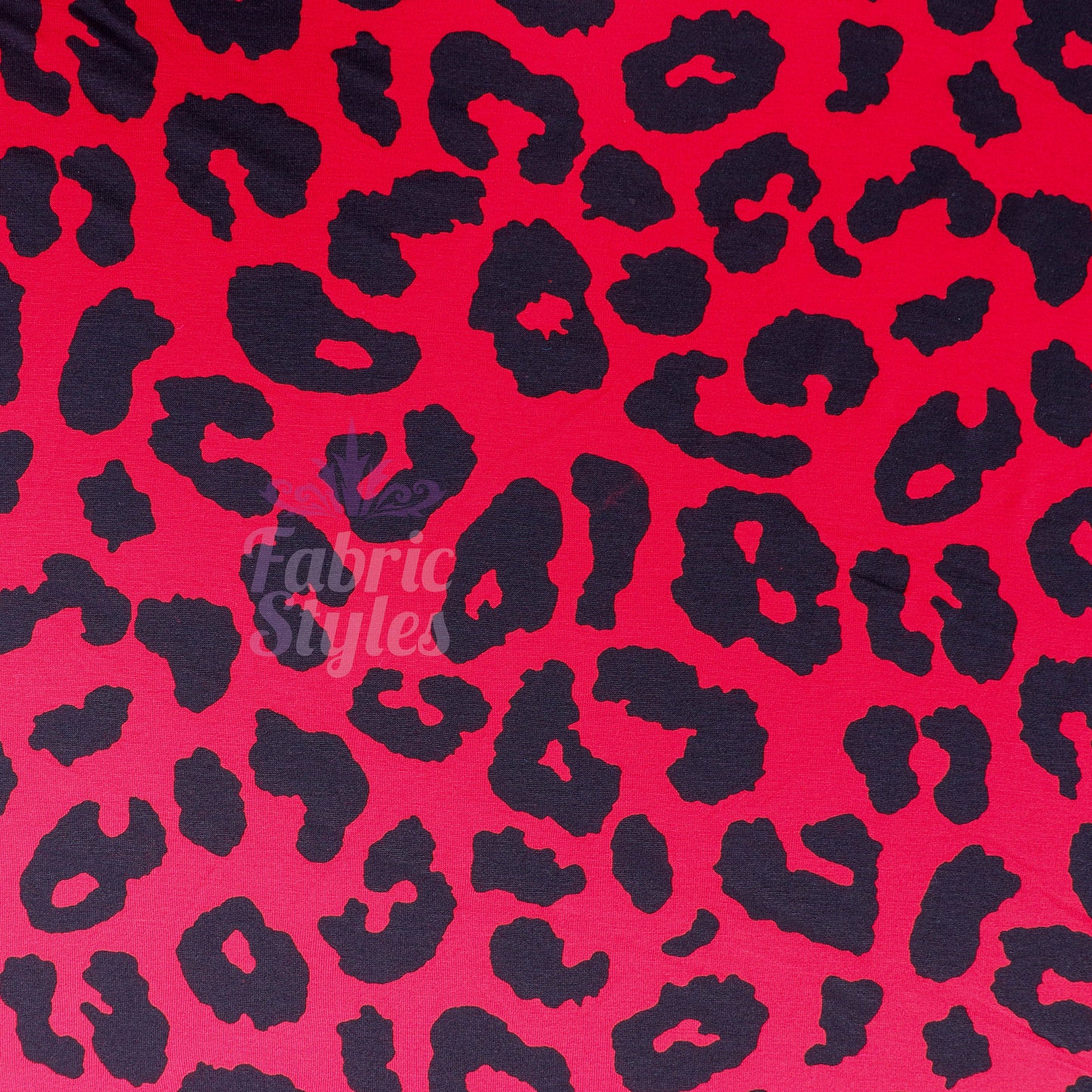 Red Leopard Animal Viscose Elastane Fabric