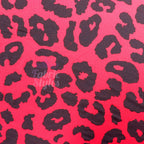 Red Leopard Animal Viscose Elastane Fabric