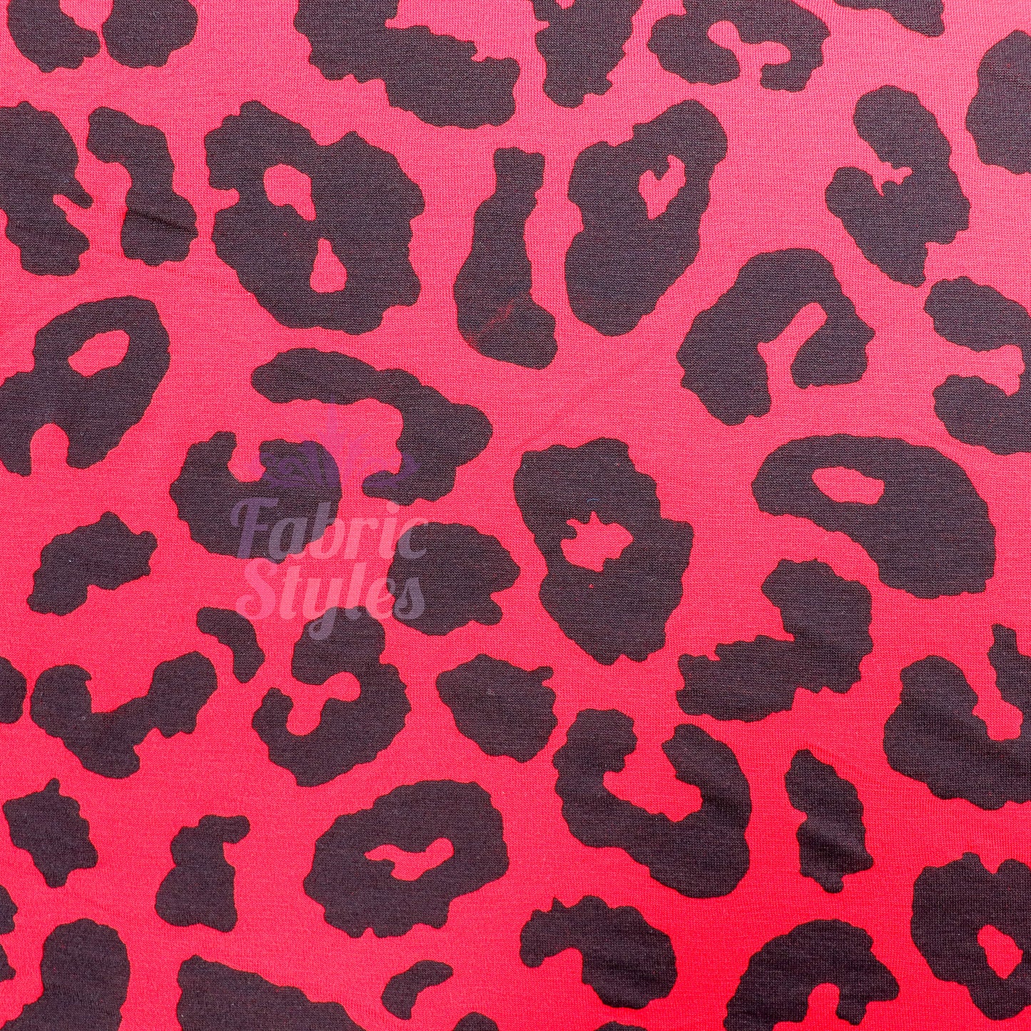 Red Leopard Animal Viscose Elastane Fabric