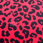 Red Leopard Animal Viscose Elastane Fabric
