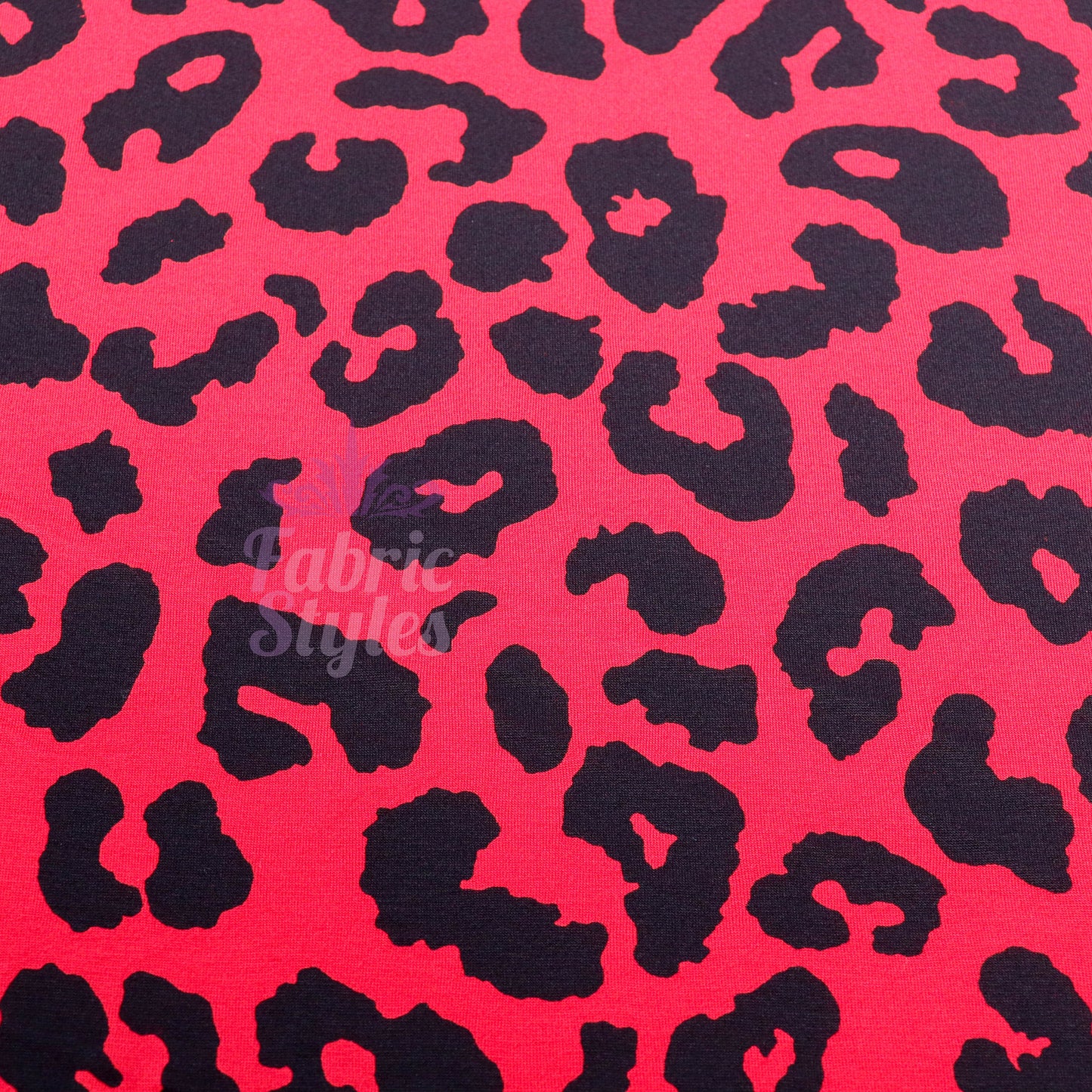 Red Leopard Animal Viscose Elastane Fabric