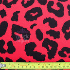 Red Leopard Animal Viscose Elastane Fabric