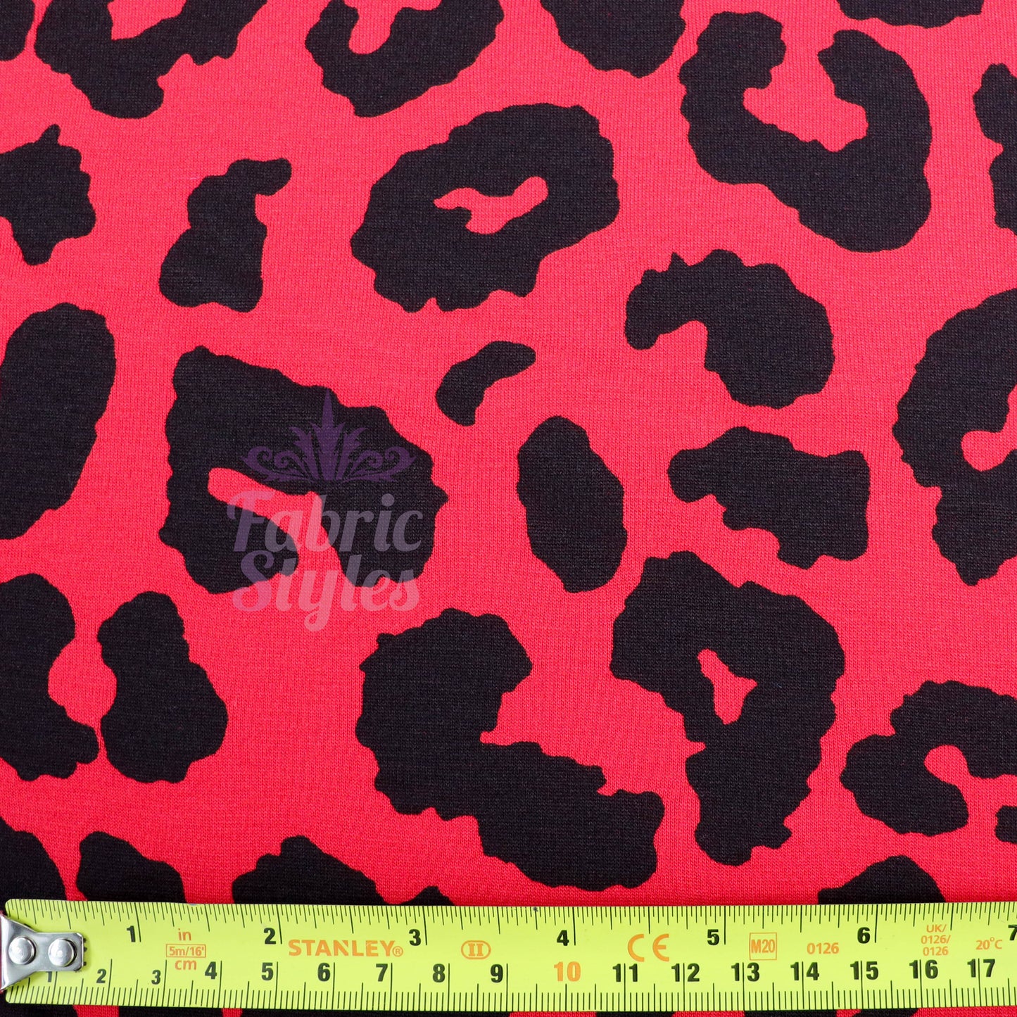 Red Leopard Animal Viscose Elastane Fabric