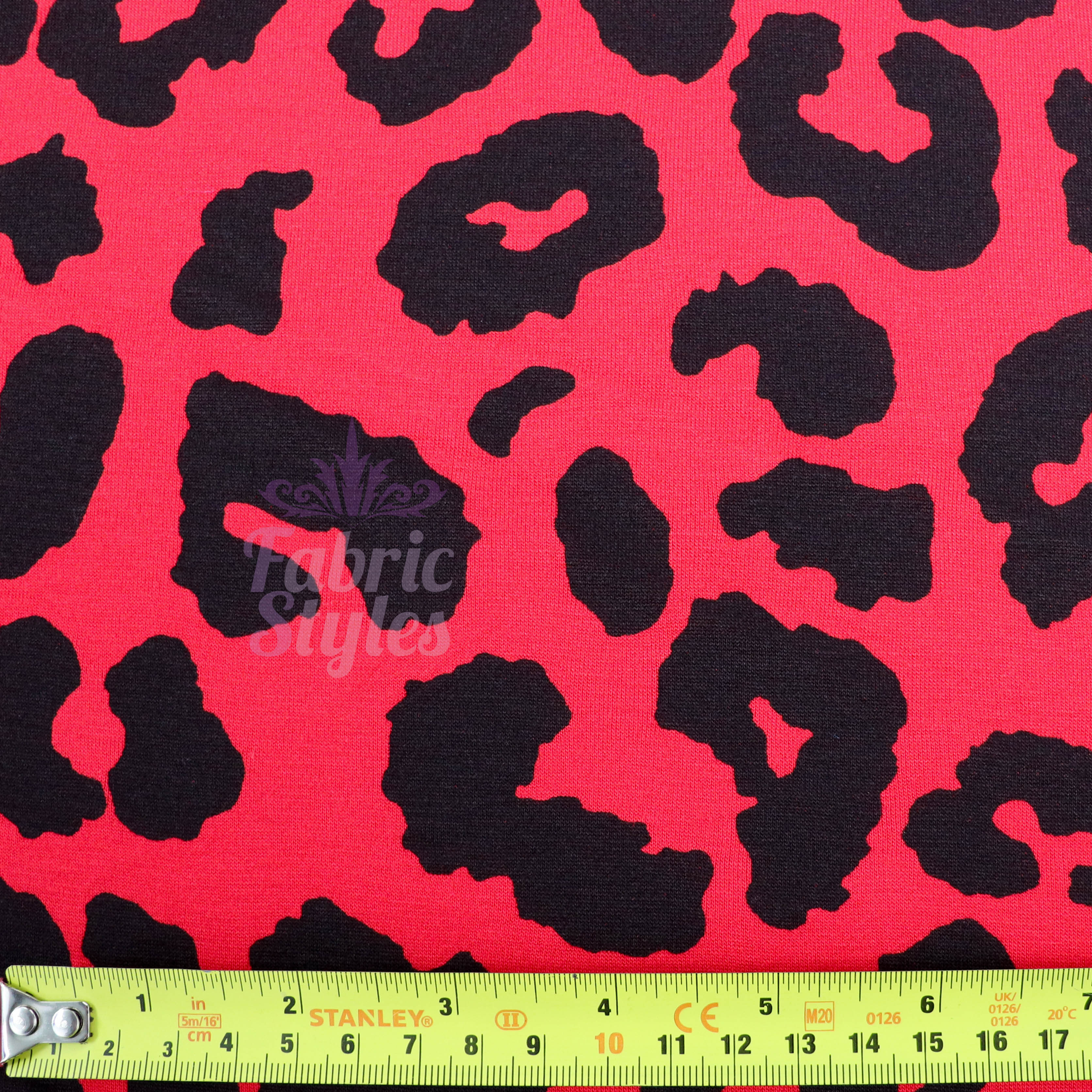 Red Leopard Animal Viscose Elastane Fabric