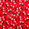 Red Ditsy Black White Viscose Elastane Fabric