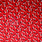 Red Ditsy Black White Viscose Elastane Fabric