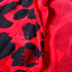 Red Leopard Print Viscose Elastane Fabric