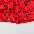 Red Stripe Floral Viscose Elastane Fabric