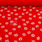 Red Floral White Bouquet Viscose Elastane Fabric