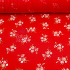 Red Floral Bouquet Viscose Elastane Fabric