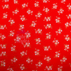 Red Floral Bouquet Viscose Elastane Fabric
