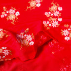 Red Floral Bouquet Viscose Elastane Fabric