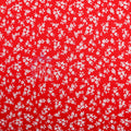 Red Ditsy Floral Viscose Elastane Fabric