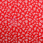 Red Ditsy Floral Viscose Elastane Fabric