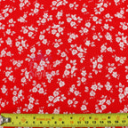 Red Ditsy Floral Viscose Elastane Fabric