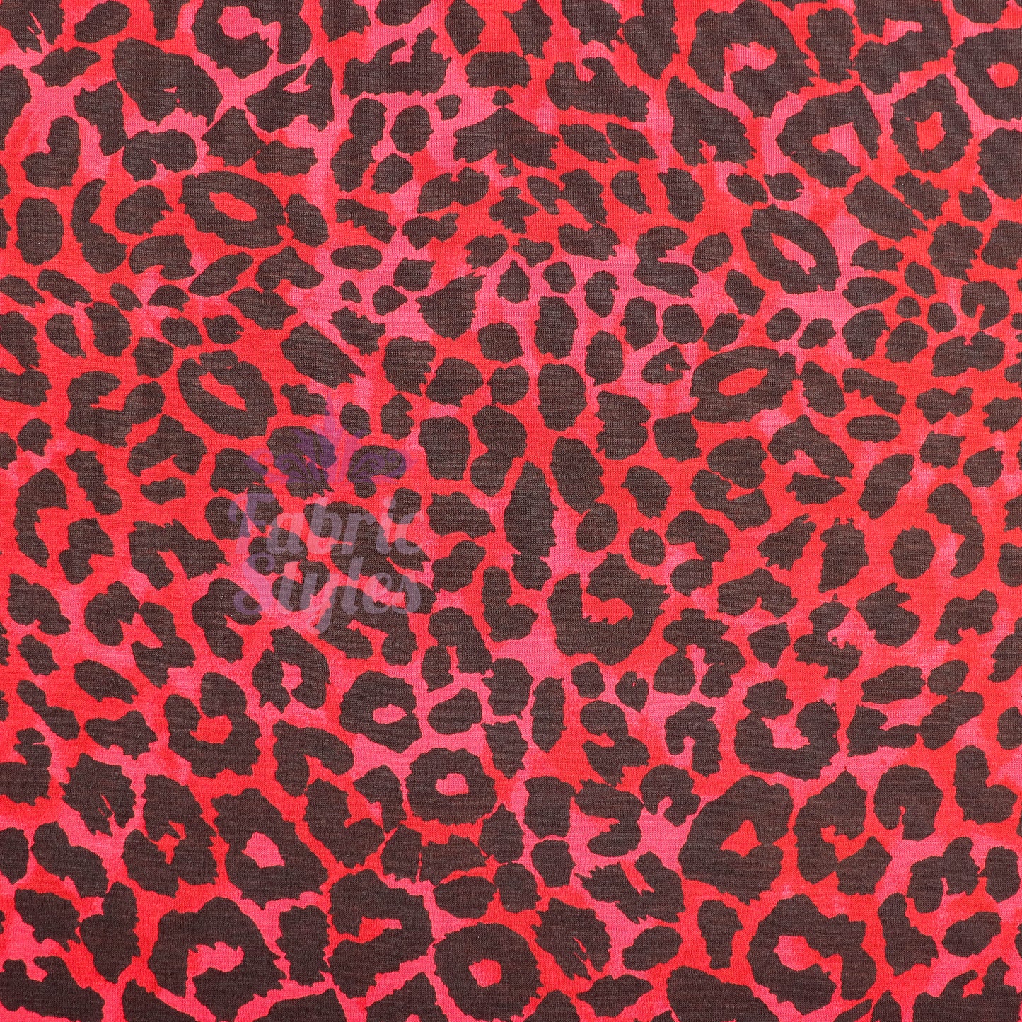 Red Leopard Animal Viscose Elastane Fabric