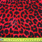 Red Leopard Animal Viscose Elastane Fabric