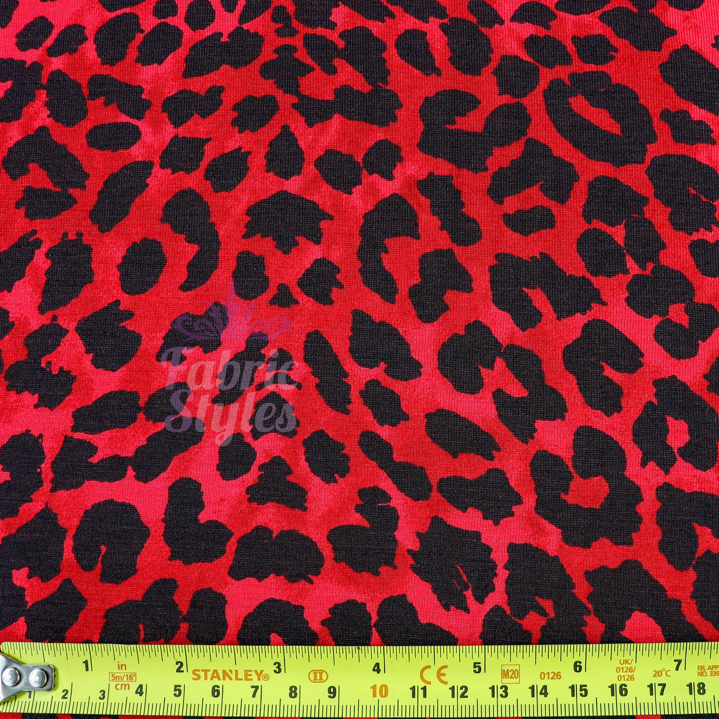 Red Leopard Animal Viscose Elastane Fabric