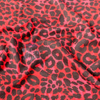 Red Leopard Animal Viscose Elastane Fabric