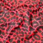 Red Leopard Animal Viscose Elastane Fabric