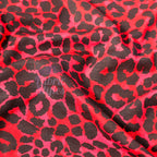 Red Leopard Animal Viscose Elastane Fabric