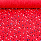 Red Ditsy Black Blue White Viscose Elastane Fabric