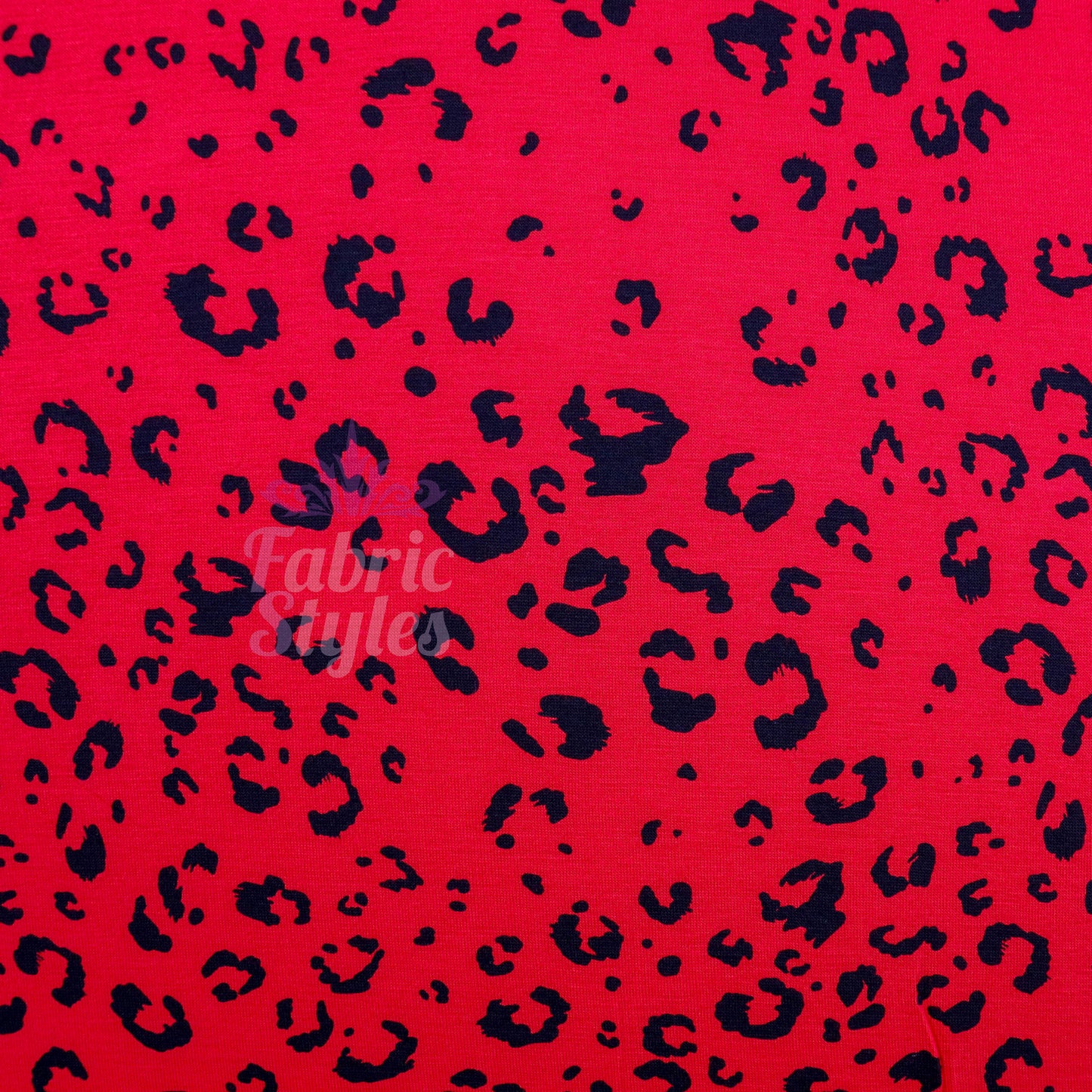 Red Leopard Viscose Elastane Fabric
