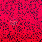 Red Leopard Viscose Elastane Fabric