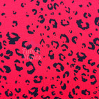 Red Leopard Viscose Elastane Fabric